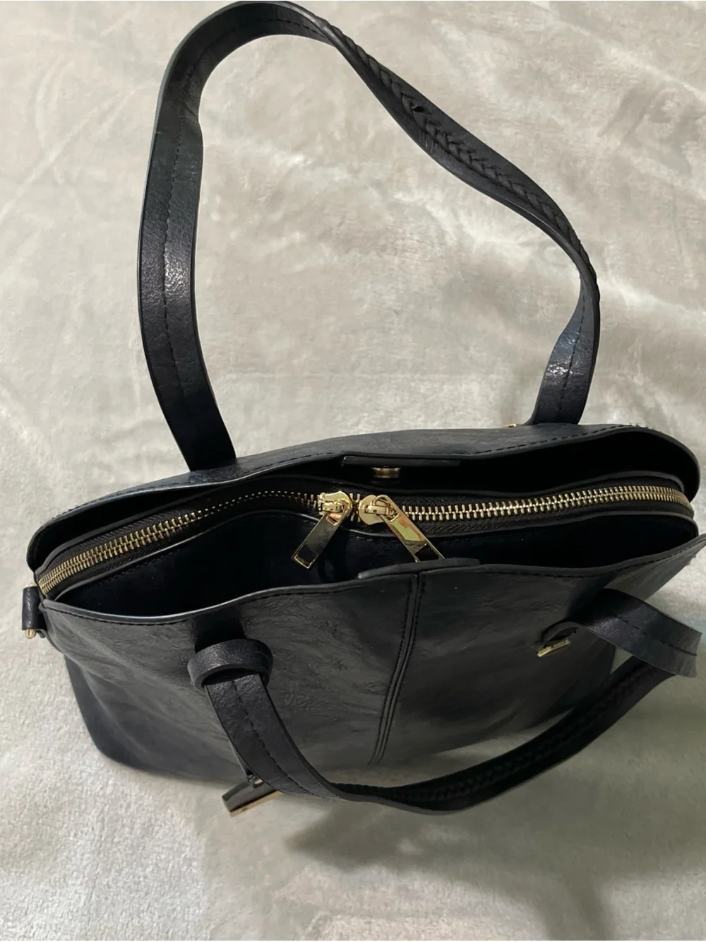Mellow World Rory Navy Tote Purse Shoulder Bag Vegan Leather Satchel